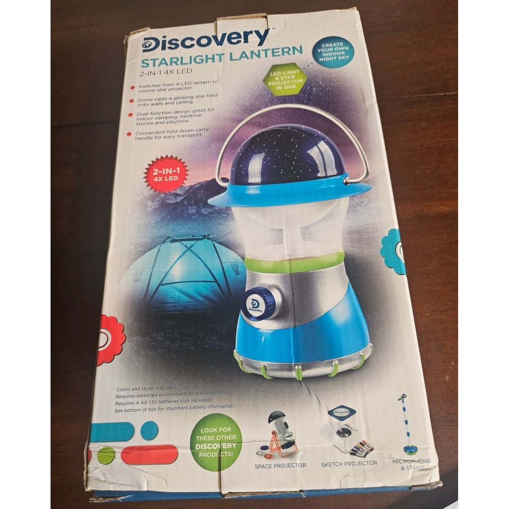 Discovery Starlight Lantern Kids Blue 2-in-1 4X LED Star Projector Night Light